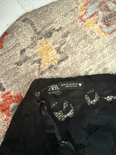 ZARA  Black Lace Going Out Top Spaghetti Strap