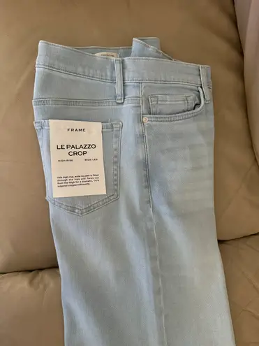 Frame Anthro Le Palazzo High-Rise Crop Wide-Leg Jeans