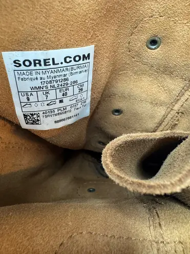 Sorel Joan of Arctic Brown Suede Duck Winter Boots Size 9