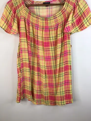 Torrid Crinkle Gauze Plaid Yellow