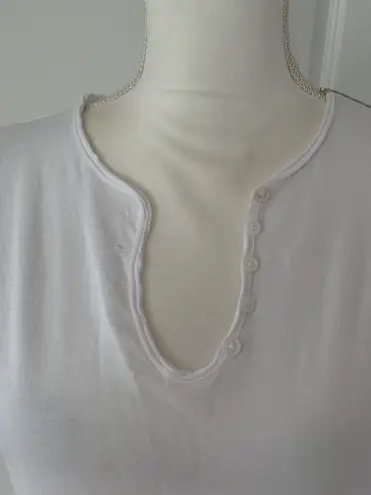 Zadig & Voltaire Women’s Tunisien Skull Strass Beaded Henley White Cotton Top