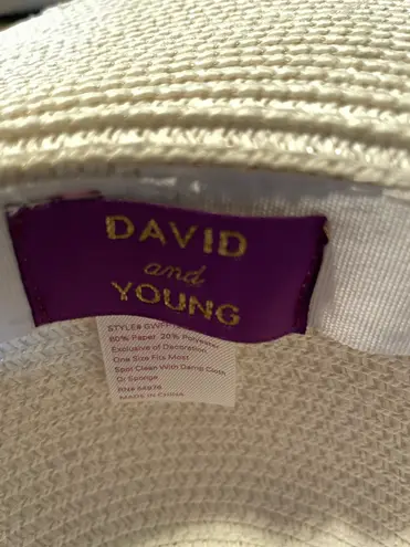 David & Young Do Not Disturb White Sun Hat Sequins