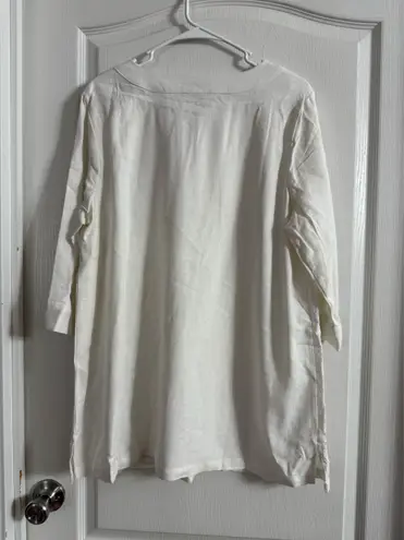 Jessica London Linen Rayon Embroidered Blouse NWOT Sz 16. 5002
