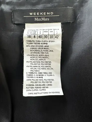 Max Mara Weekend Black & White Wool Blend Mini Snap Button Wrap Skirt Sz 8