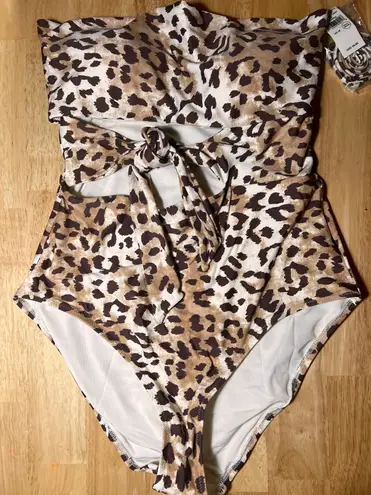 Aerie One Piece Full Coverage Swimsuit Animal Print Medium BNWTS $59.96