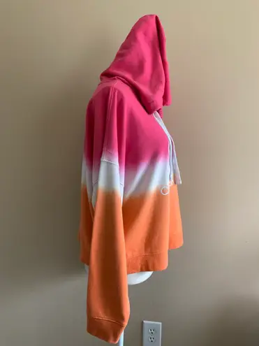 Calvin Klein Jeans Pink And Orange Ombré Hoodie Sweatshirt 