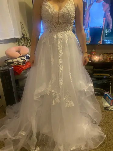 Lace Wedding Dress White Size XXS