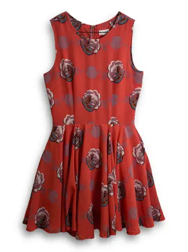 Maison Jules Hibiscus Bloom Combo Pink Sleeveless Floral Fit And Flare Mini Dress