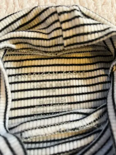 American Eagle Soft Ribbed Striped Mock Turtleneck