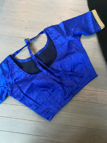 Indian pakistani jamdani type party wear sari with blouse Multiple