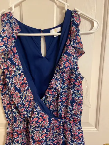 Charming Charlie Navy Floral Romper thumbnail 3