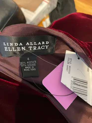 Ellen Tracy NWT Vintage y2k Linda Allard VELVET Gown beads spaghetti straps A-line Rave bright