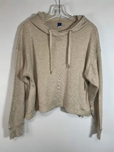 Old Navy  Women's Drawstring Hoodie Cropped Sweatshirt Long Sleeve Brown Small
