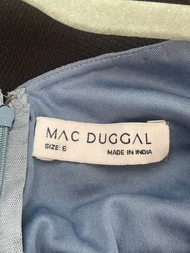 Mac Duggal FLORAL EMBELLISHED SCOOP NECK EVENING GOWN