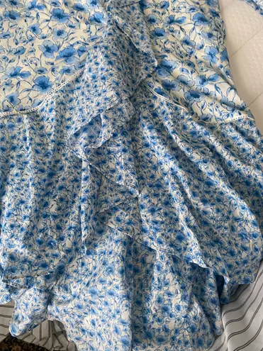 Maison Tara Sleeveless Mixed Bluebell Print Wrap Maxi Dress New Multiple Size 14