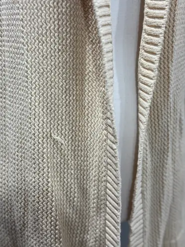 Marled Reunited Clothing Cream Marled Hooded Knit Open Sweater Size M EUC