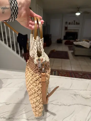 Crown Vintage Macrame Knit Bucket Bag