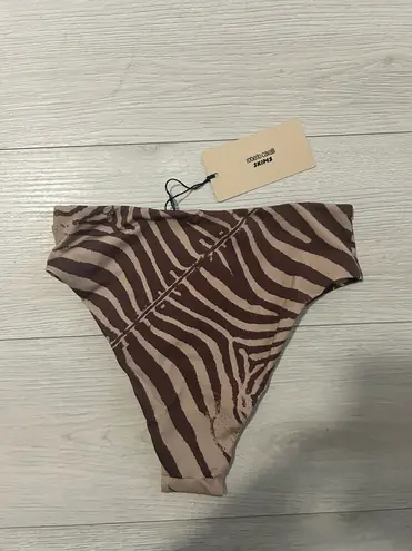 SKIMS NWT x Roberto Cavalli High-Waisted Bikini Bottom Zebra Print