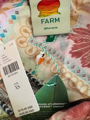 Farm Rio Mixed Scarves Satin Slip Midi Skirt, Size XS