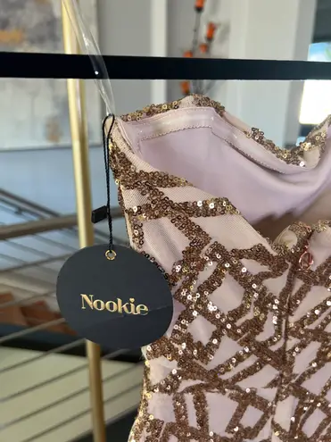 Nookie Eclipse Midi Dress In Gold