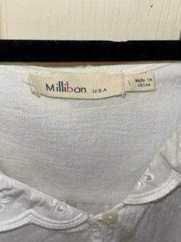 White Eyelet Blouse Size L