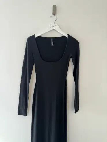 SKIMS Black Lounge Long Sleeve Maxi Dress S