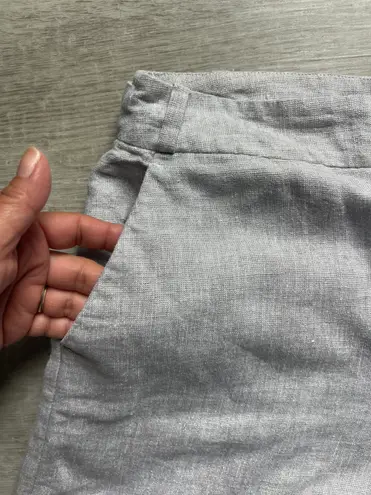 Loft Ann Taylor  Linen Blend Light Gray And Silver Shorts Size 10