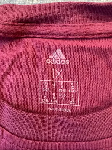 Adidas NWT!  Holiday Shine Graphic Crop Top Burgundy Gold Womens 1X