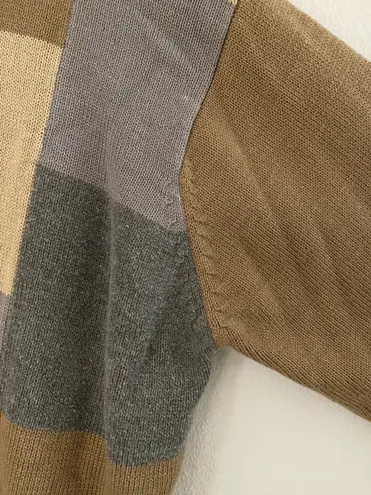 Oscar de la Renta Plaid Sweater XL Brown