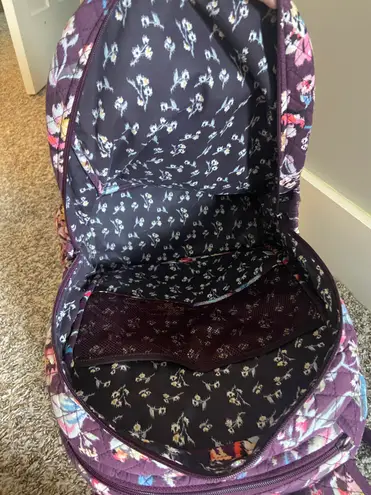 Vera Bradley Campus Backpack Maroon Floral