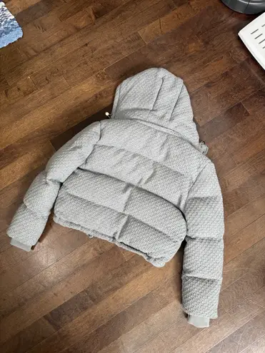 Maniere De Voir Manière De Voir Textured Knit Cropped Puffer Jacket Grey Small winter coat women