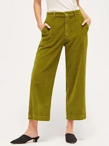 Lacausa Jasper Corduroy Crop Trousers Moss Green 4