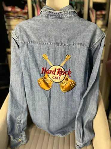 Hard Rock Cafe Denim Button Up From San Juan