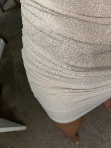 Sparkly mini dress White