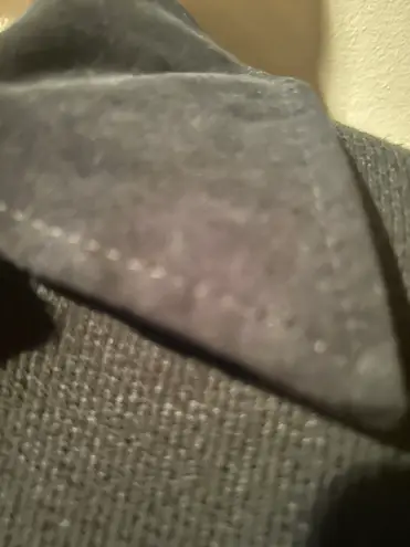 Black Zip Front Sweater With Suede Detailing