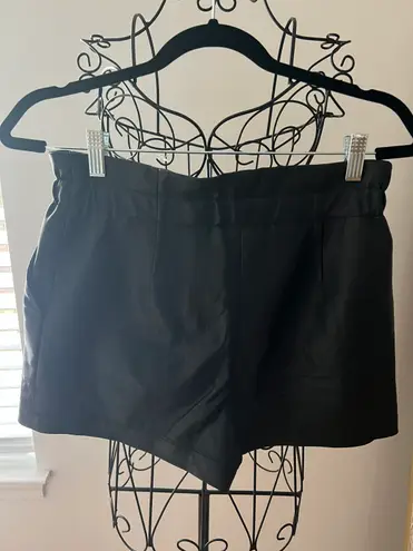 BCBGMAXAZRIA Black Faux Leather Shorts