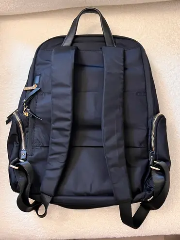 Black Nylon Backpack with Gold Hardware