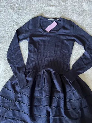 Avec Les Filles Drop-Waist Mini Sweater Dress