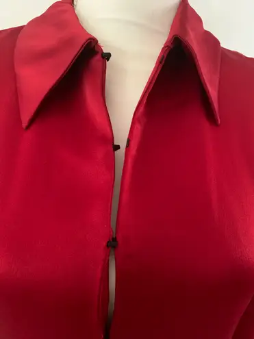 ZARA STUDIO LIMITED EDITION SATIN RED BELTED BLAZER JACKET