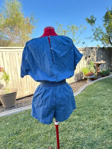 NWOT Chambray Smocked Romper