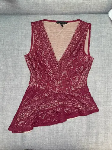 BCBGMAXAZRIA Peplum Lace Top