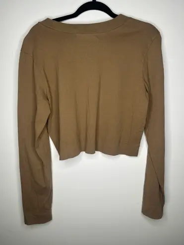 Tan lines NWOT Tan+Lines Cropped Long Sleeve HOLLYWOOD TEE - LATTE