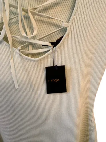 Maje NWT Ruche Vert Tie-Back MIDI Dress in Light Green Size 40/L