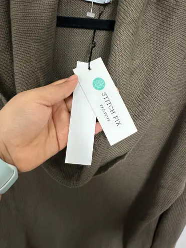 Harper NWT Lane Gouti Cowl Neck Off Shoulder Green Sweater Size 2XL - Image 6