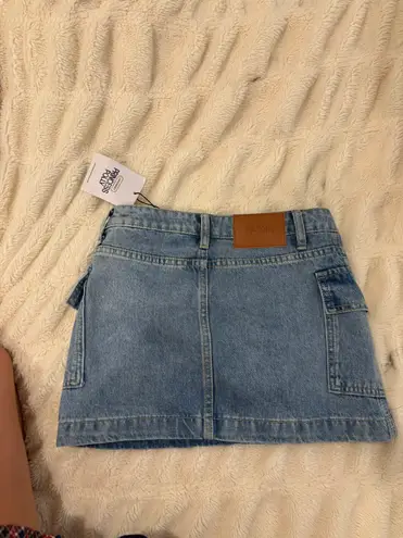 Princess Polly Denim Mini Cargo Skirt New With Tags