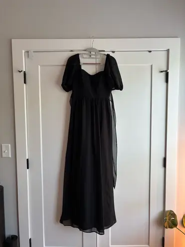 Revelry isabella bridesmaids dress black chiffon Size 4