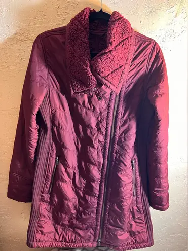 prAna Burgundy Puffer Coat Jacket M