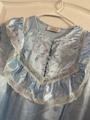 Jaclyn Smith Vintage Satin Look Lace Accent Gown Sz S. 7034