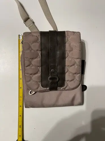 Mosey Life By Baggallini Caster Quilted Crossbody Bag Nylon Organizer Purse Brown