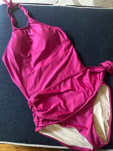 Hermoza Genevieve High Halter Neck Sash Tie One-Piece Swimsuit